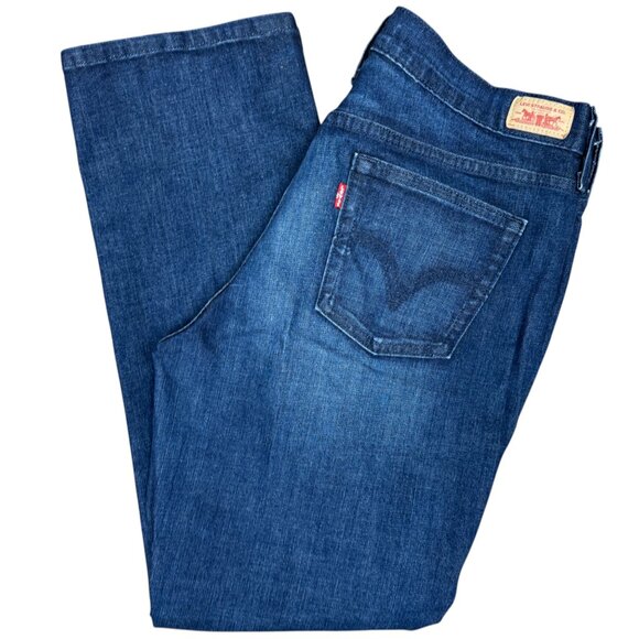 EUC Women's LEVI'S 505‎ Straight Leg Dark Wash Jeans | Size 12S - Picture 3 of 8